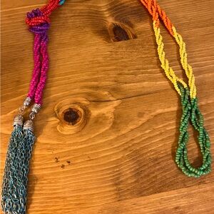 Colorful Beaded Necklace with Tassel